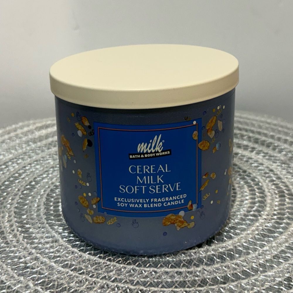 BBW Cereal Milk Soft Serve 3 Wick Scented Candle NWT